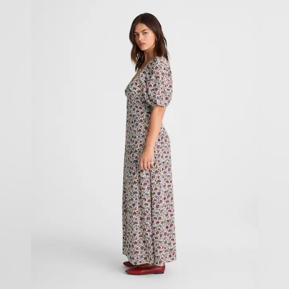 Puff-Sleeve Empire Maxi Dress Madewell Sz 2 - Picture 5 of 7